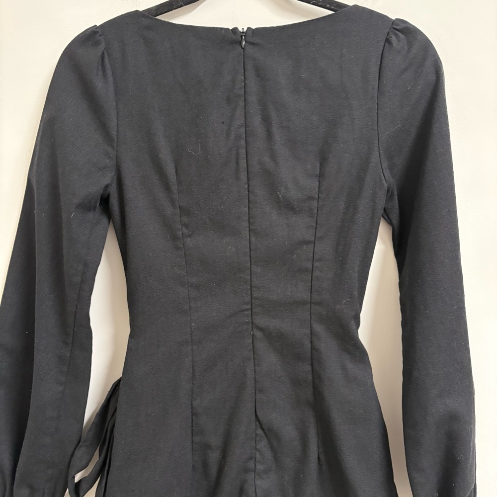 Princess Polly Womens Size 2 Long Sleeve Wrap Dress Square Neck - Picture 8 of 8